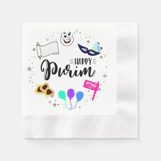 Happy Purim Napkin (Front)