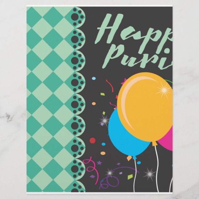 happy purim personalized letterhead (Front)