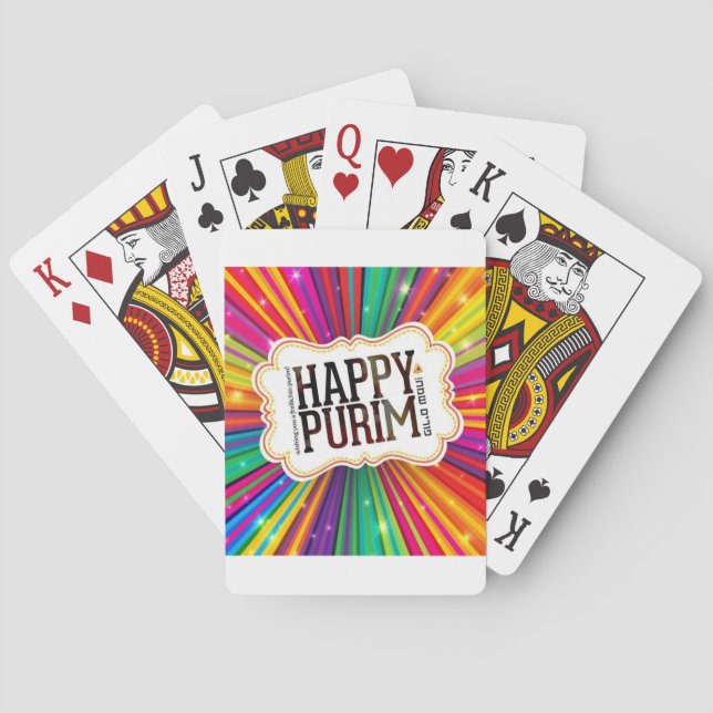 happy purim playing cards (Back)