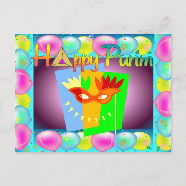 Happy Purim Postcard (Front)