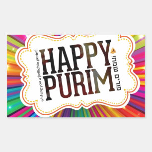 happy purim rectangular sticker