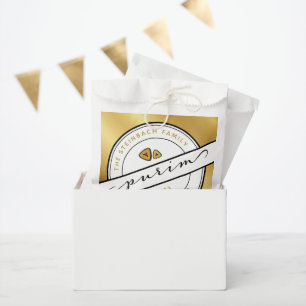 HAPPY PURIM Script PurimBags with Gold Favour Bags