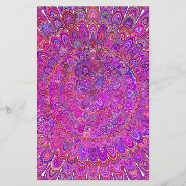 Happy Purple and Pink Mandala Flyer (Front)
