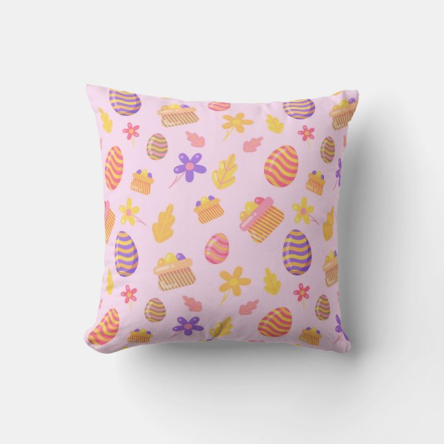 Happy Purple Easter Cushion (Front)