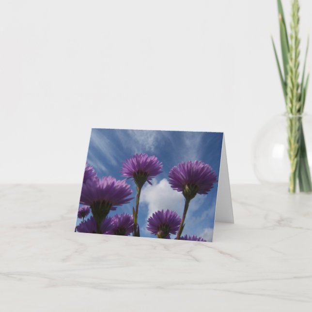 Happy Purple Flowers Card (Front)