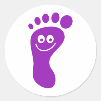 Happy Purple Foot Classic Round Sticker