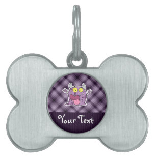 Happy Purple Monster; Purple Pet Tag