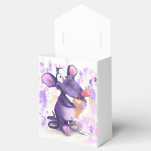 Happy Purple Mouse Eat Ice Cream Favor Box