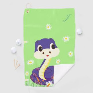 Happy Purple Snake Golf Towel