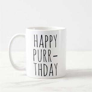 Happy Purr‑thday Birthday Cat Theme Coffee Mug