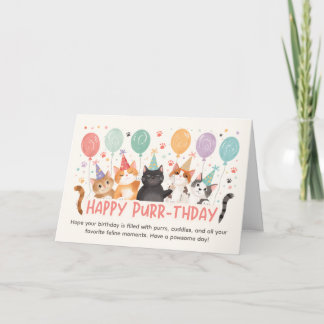 Happy Purr-thday Cat Lover Birthday Card