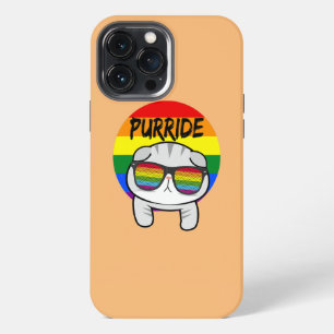 Happy Purride Cat LGBT Pride Sunglass Rainbow iPhone 13 Pro Max Case