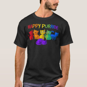 Happy Purride Cats LGBTQ Pride Gift T-Shirt