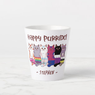 Happy Purride – LGBTQ Pride Cats Latte Mug