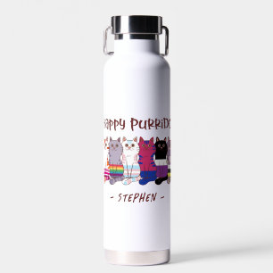 Happy Purride – LGBTQ Pride Cats Water Bottle