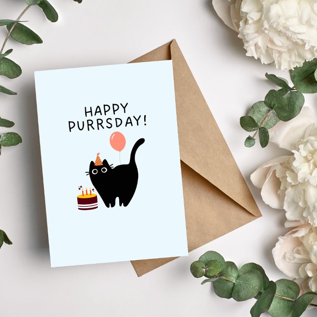 Happy Purrsday Cat Birthday Card (Creator Uploaded)