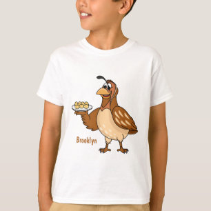 Happy quail with eggs cartoon T-Shirt