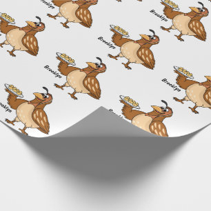 Happy quail with eggs cartoon wrapping paper