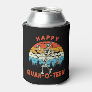 Happy QUAR-O -TEEN Funny Skeletor Wine Halloween Can Cooler