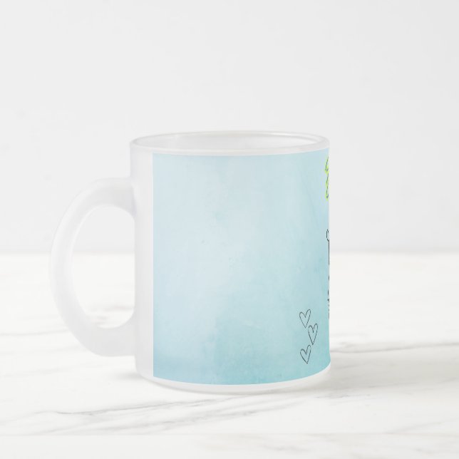 Happy queen  frosted glass coffee mug (Left)