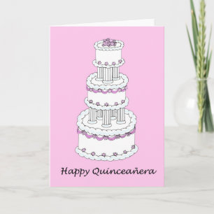 Happy Quinceañera Cake Invitation