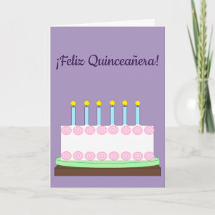 Happy Quinceañera in Spanish: Lavender Blank Card
