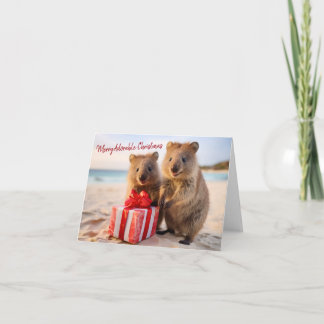 Happy Quokka Family - Merry Christmas Card