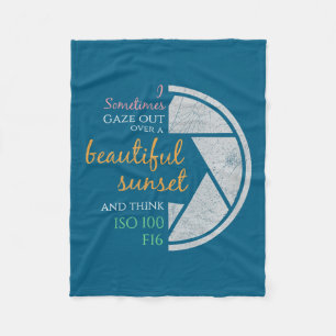 Happy Quote Funny Camera Settings &amp; Photograph Fleece Blanket