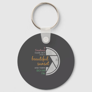 Happy Quote Funny Camera Settings & Photograph Key Ring