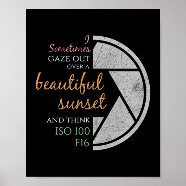 Happy Quote Funny Camera Settings &amp; Photograph Poster (Front)