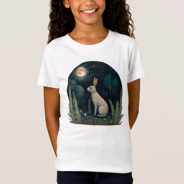 Happy Rabbit in the Moonlight T-Shirt (Front)