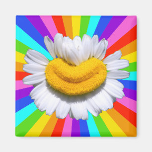 Happy Radiant Chamomile Smile Rainbow Aura Magnet