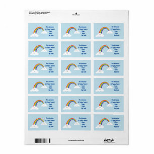 Happy Rainbow Address Label, Colourful Postal Label