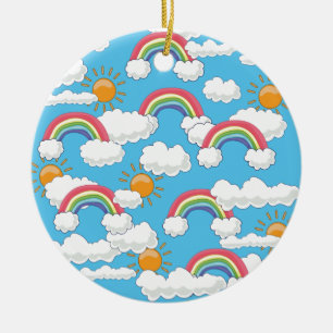 Happy Rainbow Ceramic Tree Decoration