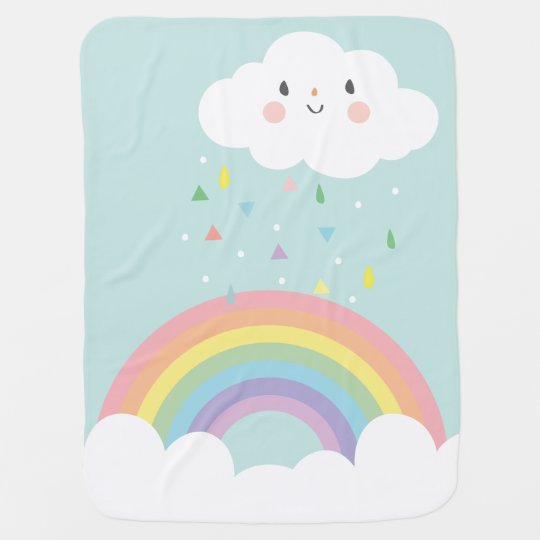 Happy Rainbow Cloud Modern Nursery Pastel Sky Baby Blanket | Zazzle.co.uk