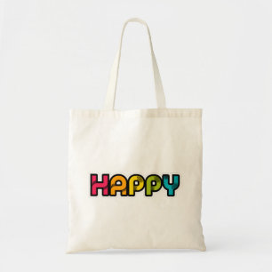 Happy Rainbow coloured word Tote Bag