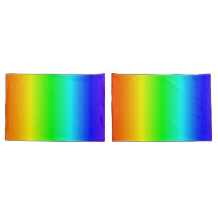Happy Rainbow Colours Gradient Stripes Pillowcase