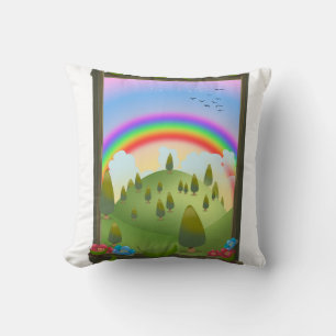 Happy Rainbow Landscape Cushion