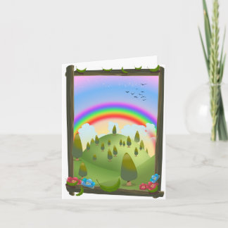 Happy Rainbow Landscape Holiday Card