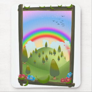 Happy Rainbow Landscape Mouse Mat