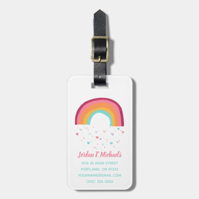 Happy Rainbow Magic Luggage Tag (Front Vertical)