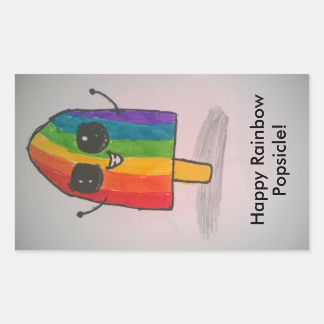 Happy Rainbow Popsicle Stickers (Front)