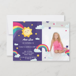 Happy Rainbow Sunshine Birthday Invitation