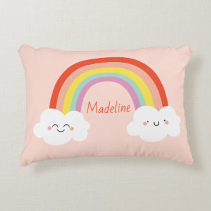Happy Rainbow Throw Pillow