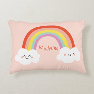Happy Rainbow Throw Pillow