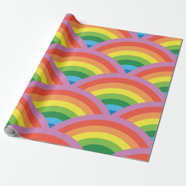 Happy Rainbow Wrapping Paper (Unrolled)