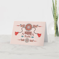 Happy Rakhi, Raksha Bandhan, dusty pink, red