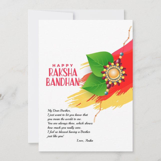 Happy Raksha Bandhan Greeting Card (Front)