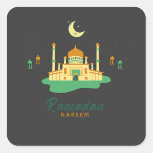 Happy Ramadan Kareem And Eid Mubarak 2022  Square Sticker