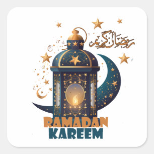 Happy Ramadan Kareem And Eid Mubarak 2024 Square Sticker